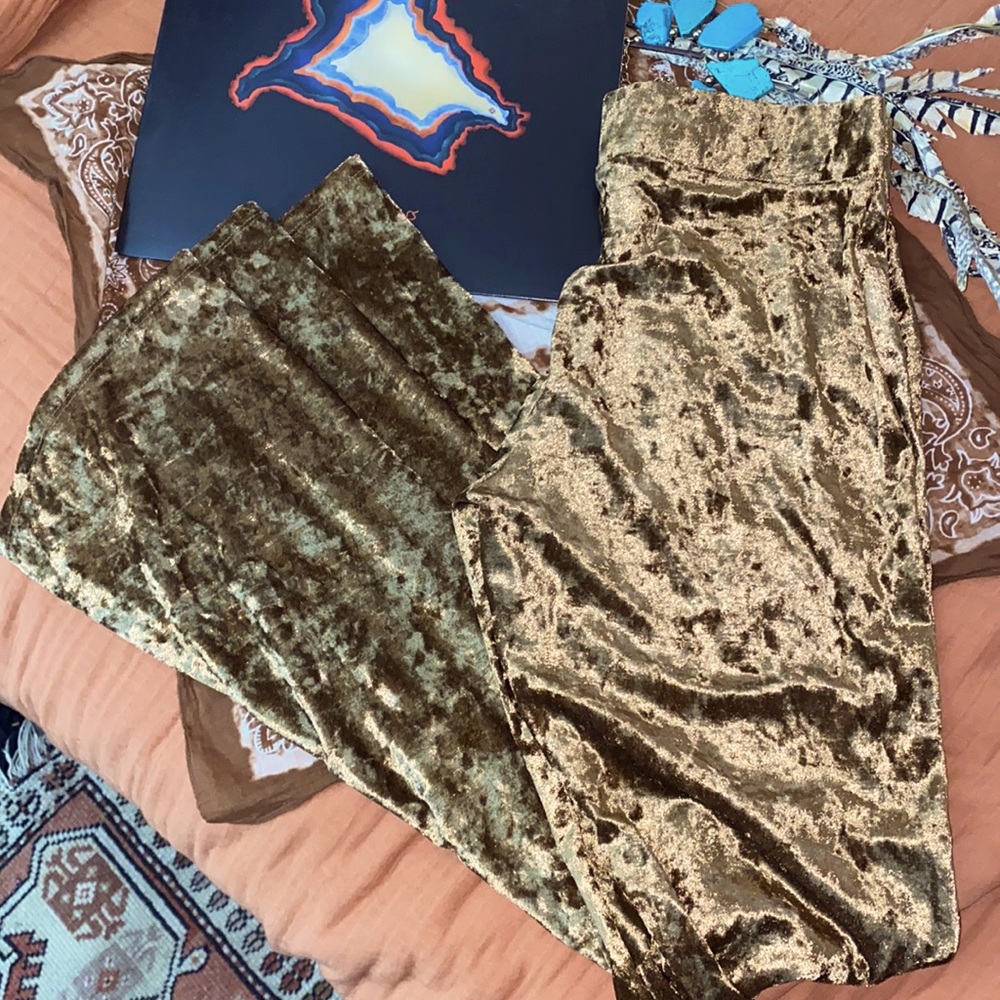 Brown velvet flares